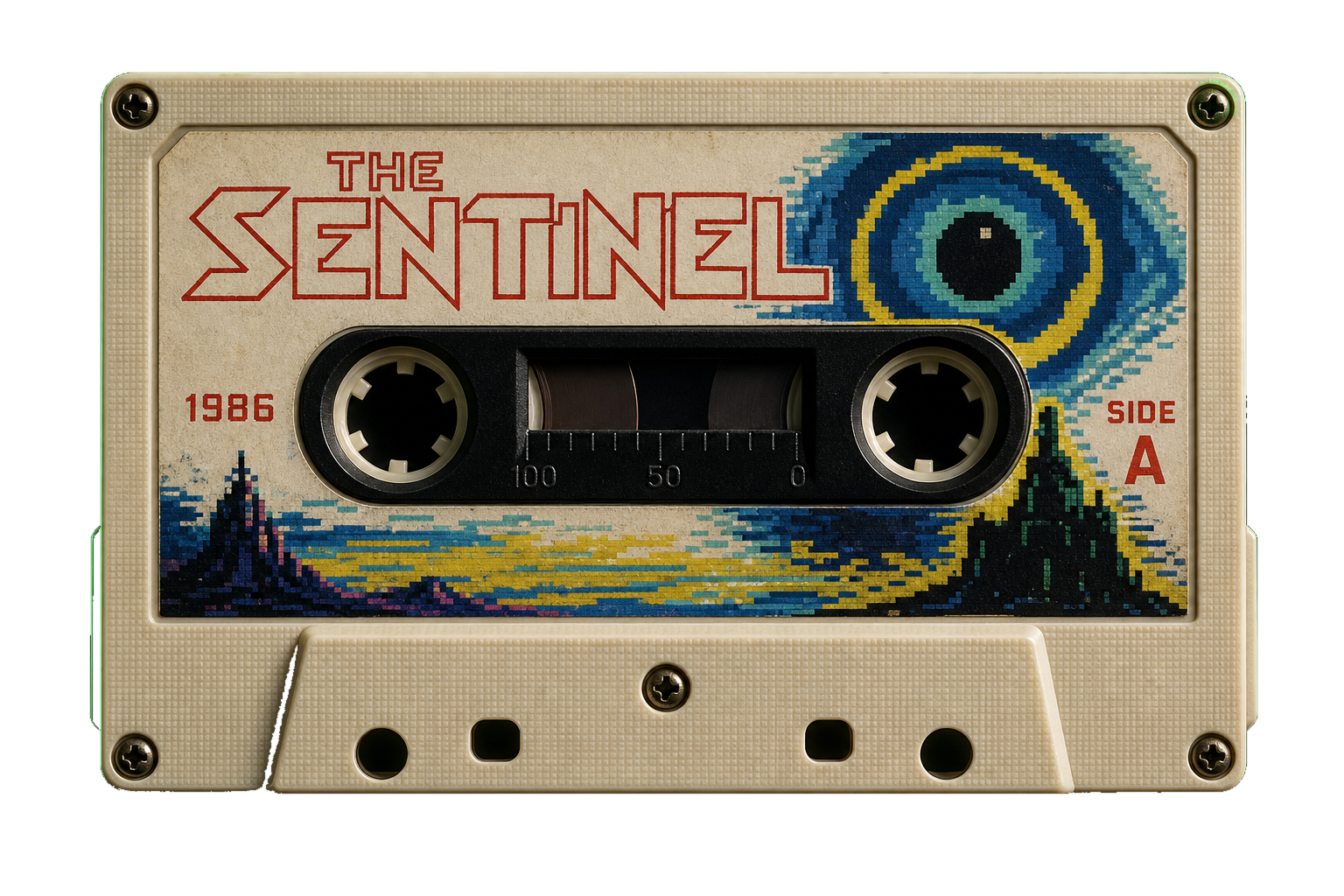 Cassette ilustrada de The Sentinel, 1986